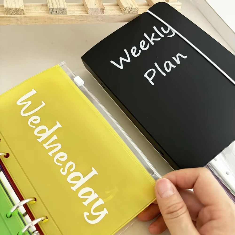 Planner Weekly Budget - منظم أوراق مقاس A6، مجلد حلقي،