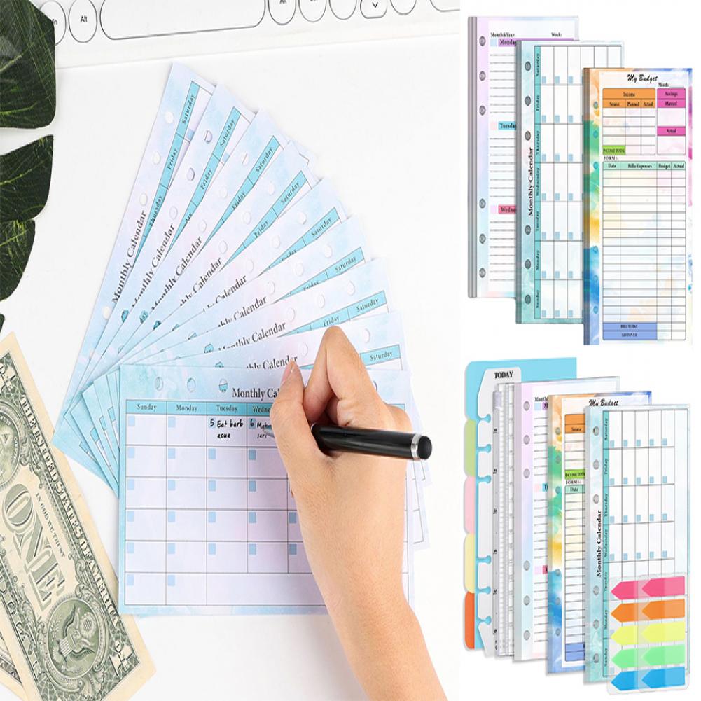 Planner Weekly Budget - استبدال دفتر الملاحظات فضفاضة ملونة ،