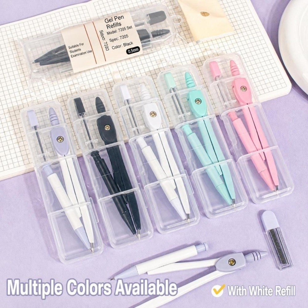 Compass Geometry Set - بوصلة رسم معدنية محمولة بألوان الماكارون،