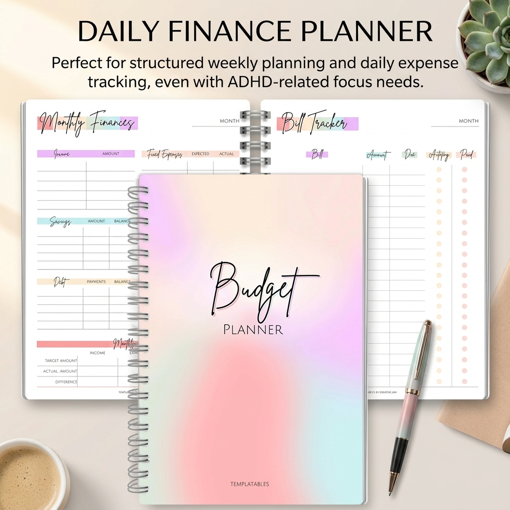 دفتر ملاحظات يومي للمدخلات وال - مراجعة Planner Weekly Budget وسعره
